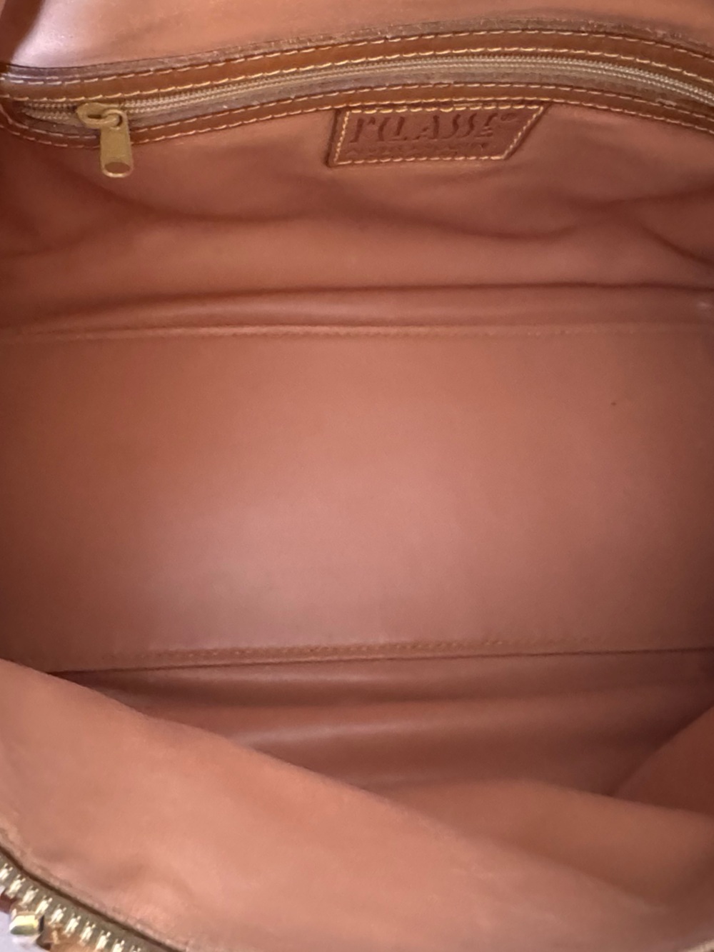 Alviero Martini Brown and Tan Map-Print Satchel - Picture 7 of 8
